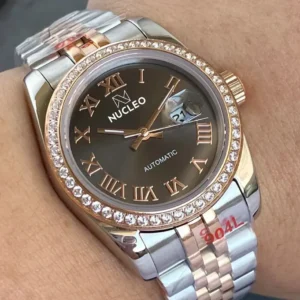 Nucleo-Date-Just-Homage-Donna-Acciaio-e-Color-Oro-Quadrante-Marrone-Ore-Numeri-Romani-Bracciale-Jubilee Nucleo-Date-Just-Homage-Donna-Acciaio-e-Color-Oro-Quadrante-Marrone-Ore-Numeri-Romani-Bracciale-Jubilee