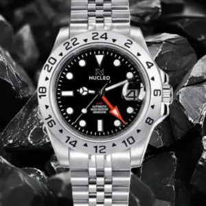 Nucleo-Explorer-2-Quadrante-Nero-Bracciale-Jubilee Orologio-Automatico-Nucleo-Explorer-2-Quadrante-Nero-con-Lancetta-24-ore-Rossa-Bracciale-Jubilee-Chiusura-Deployant